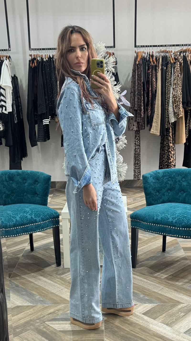 Rhinestone Pearl Set