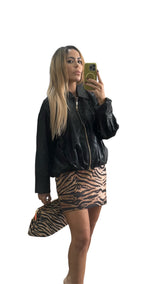 Faux Leather Bomber Jacket