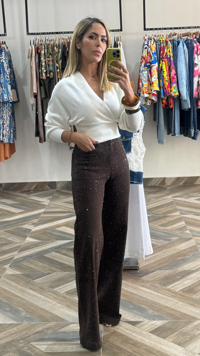 Mocha Rhinestone Jeans