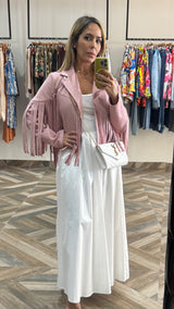 Light pink fringe Jacket