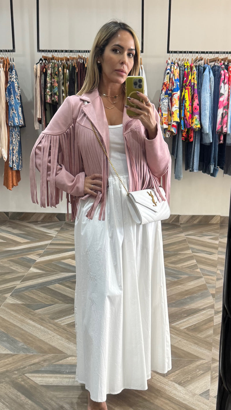 Light pink fringe Jacket