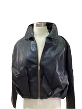 Faux Leather Bomber Jacket