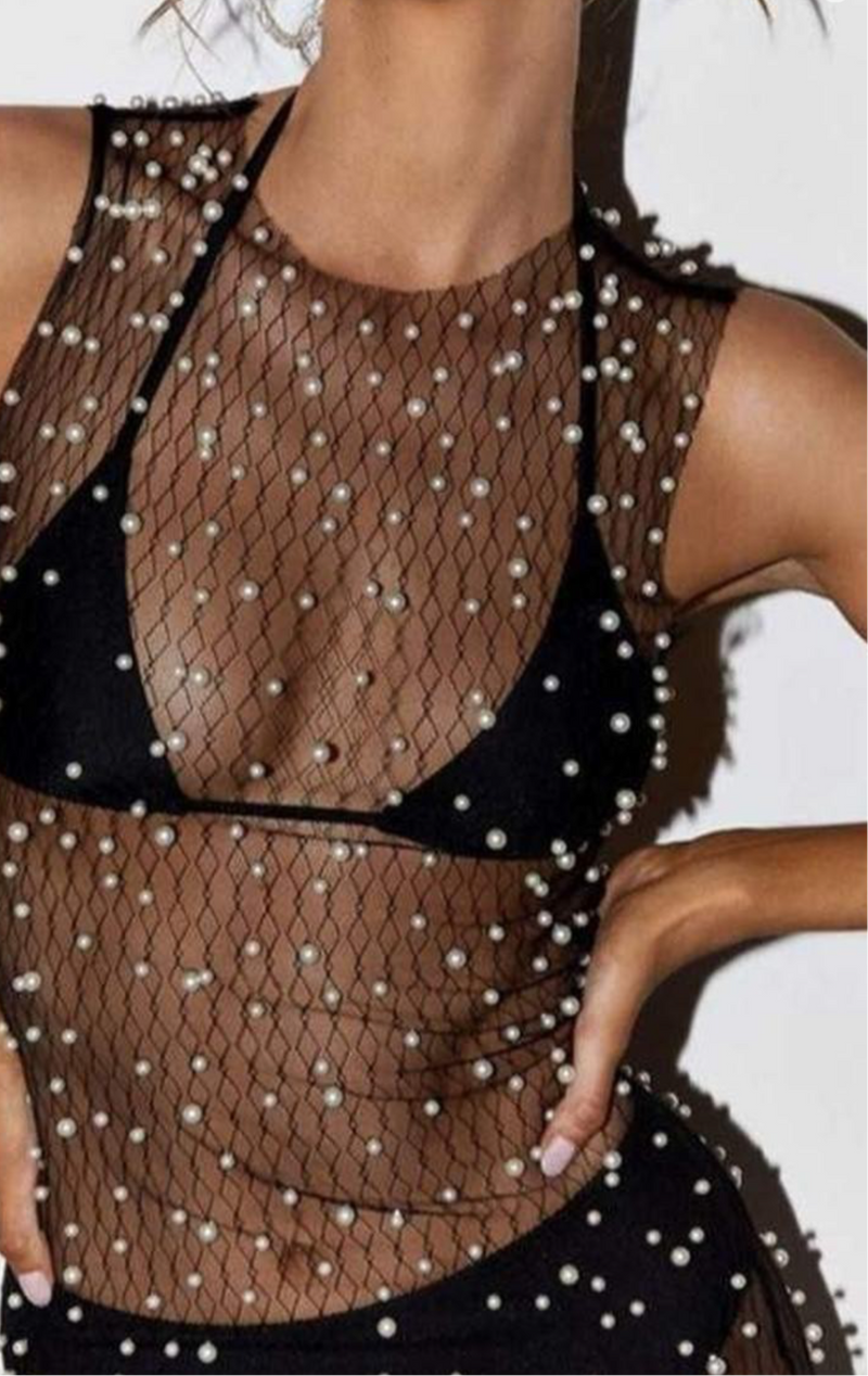 FISHNET RHINESTONE TOP