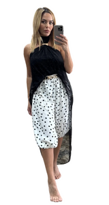 Bermuda balloon black polka dot