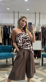 Zebra Halter Detail Top