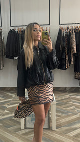 Faux Leather Bomber Jacket