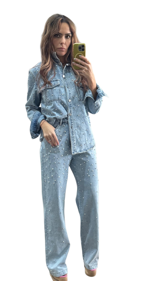 Rhinestone Pearl Set