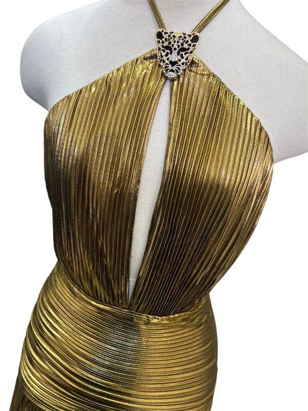 Metallic Gold Maxi Dress