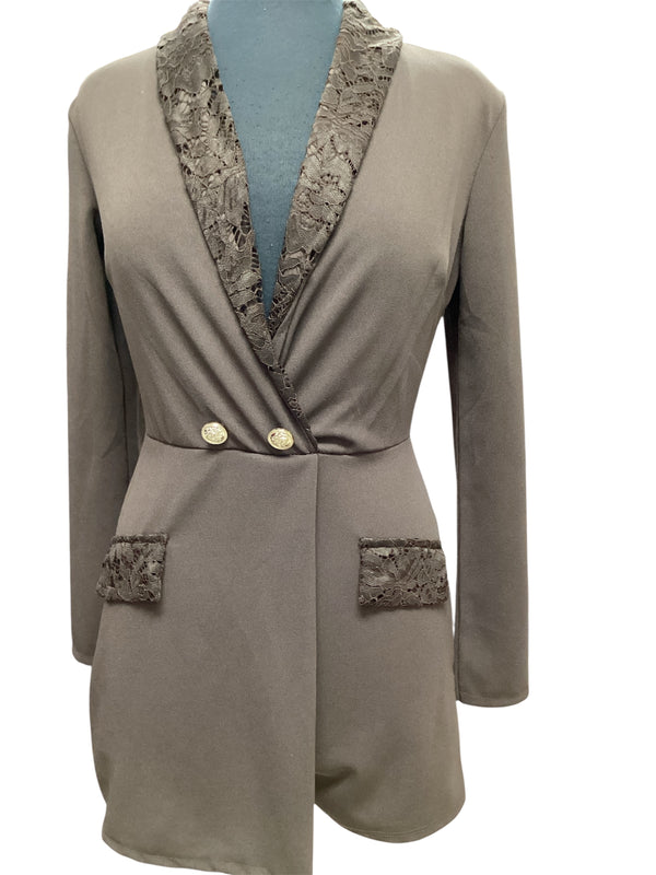 Chocolate lace detail Romper