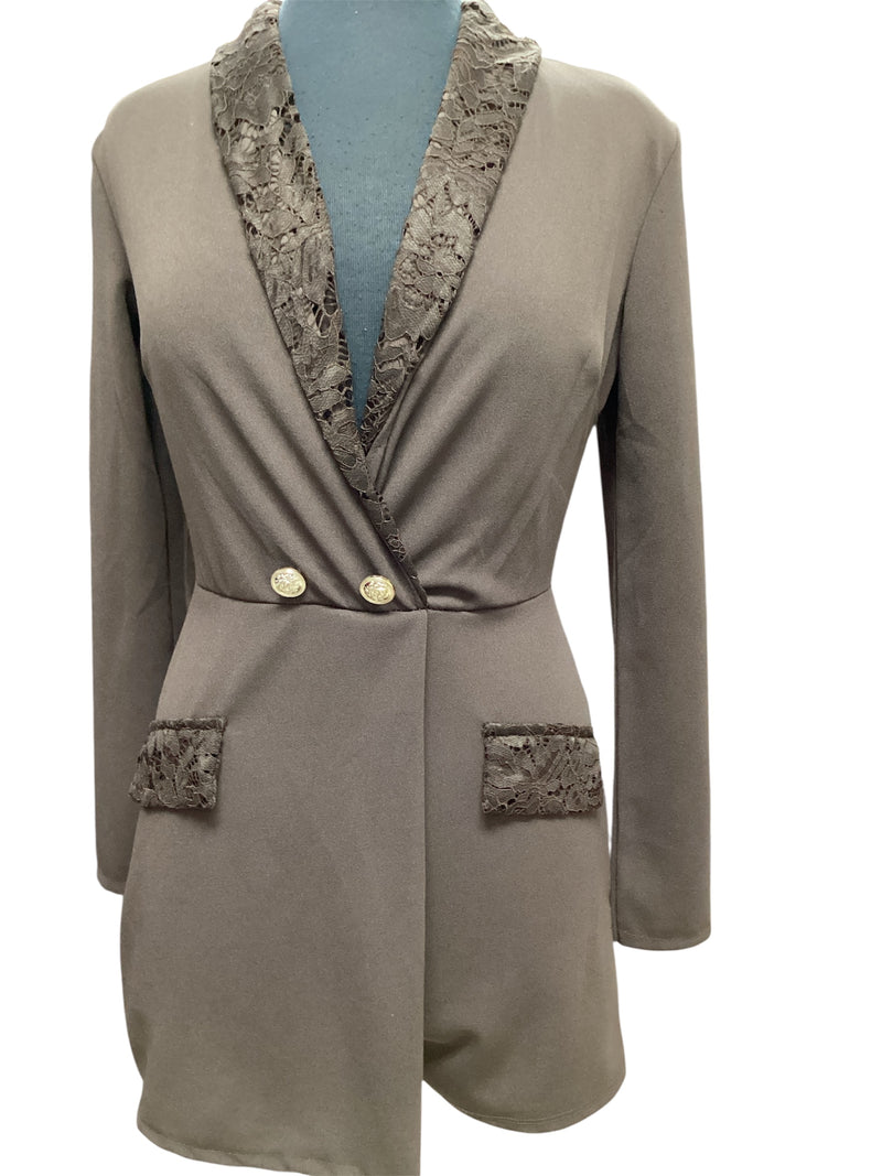 Chocolate lace detail Romper