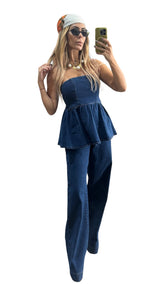 Peplum Denim Set