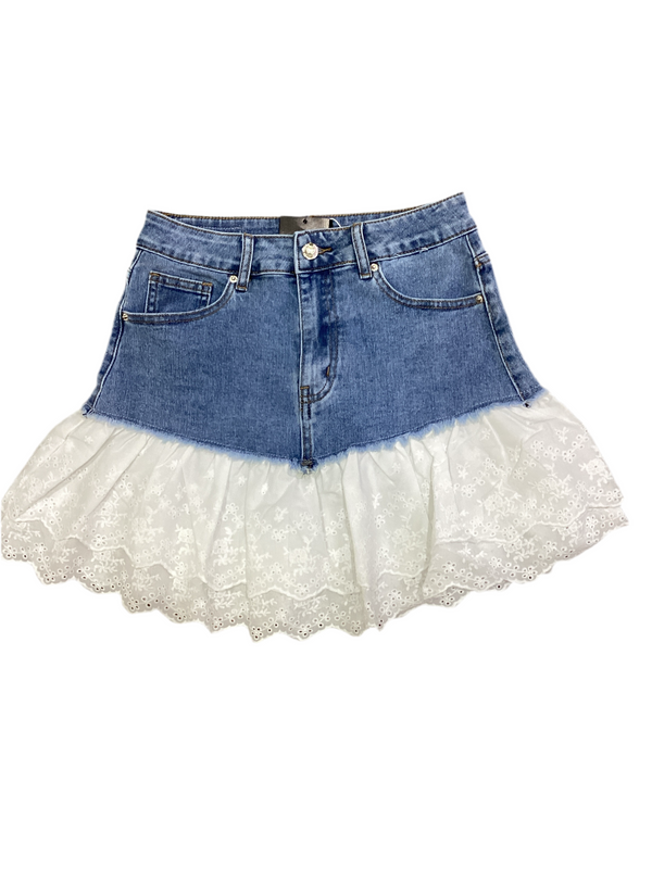 Eyelet Denim Skirt Preorder