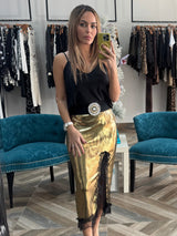 Metallic Gold Lace Skirt