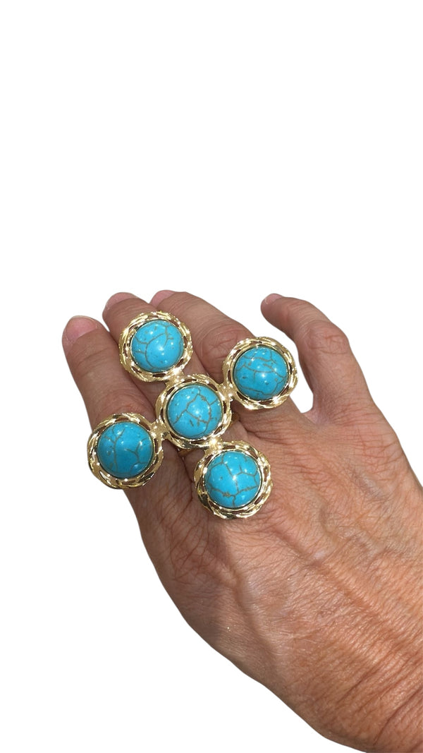 Turquoise Cross Ring