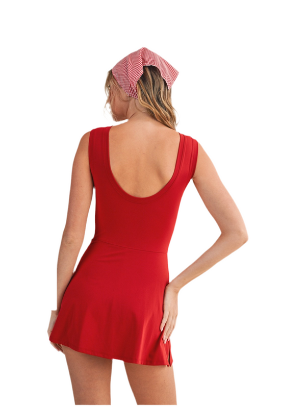 Sleeveless Wrap Tie Front Dress