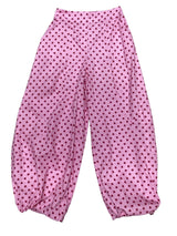 Pink polka dot balloon pant