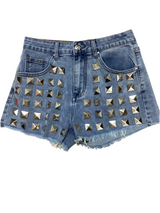 Studded Denim Shorts