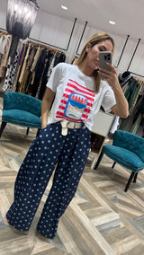 Blue White Dots Pants