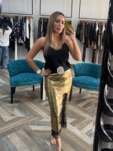 Metallic Gold Lace Skirt