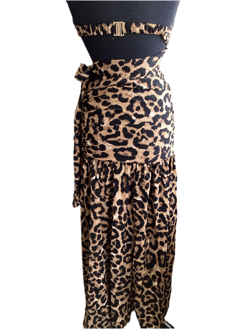 Strapless Animal Print Dress