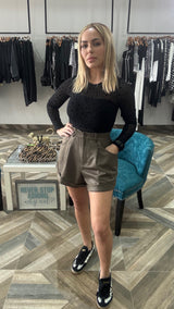 High Waist Pleats Shorts