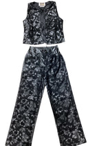 Black Faux Leather Vest & Pants Set