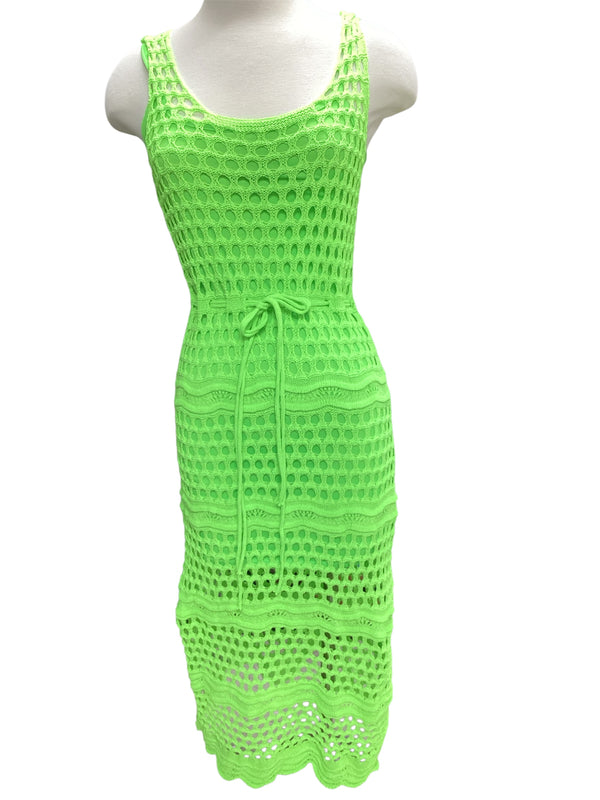 Neon Green Crochet Dress