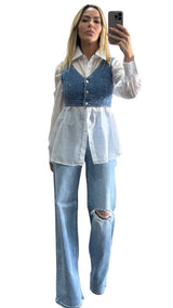 Denim Rhinestone Vest