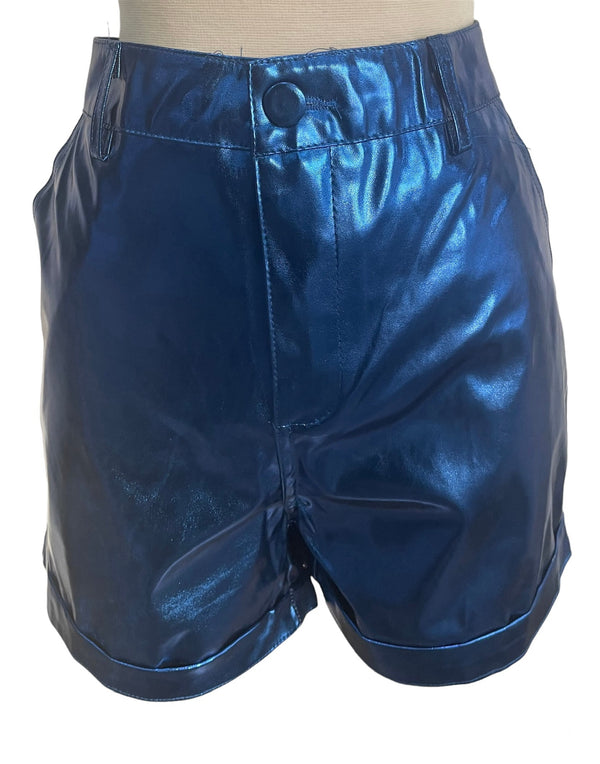 Blue metallic short