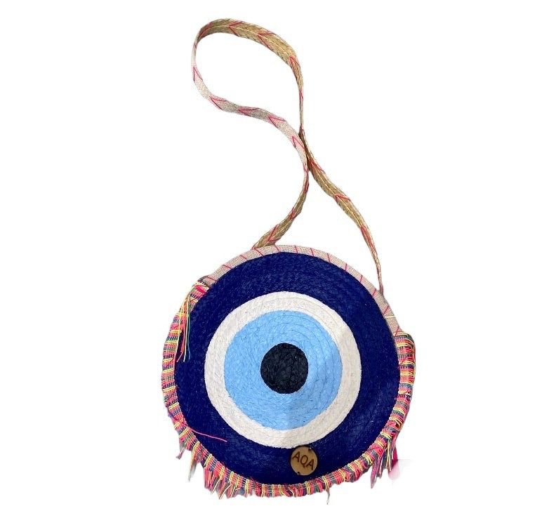 Small Fringe Evil Eye Handmade Bag
