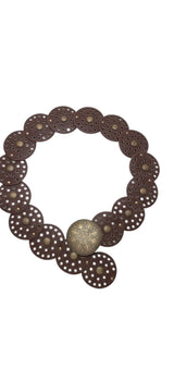 Metal Western Concho Embossed Circle Belt