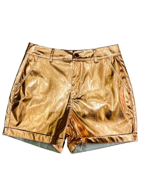 Orange metallic short