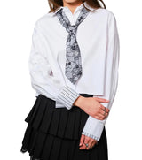 Pre Order-White Blouse With Lace Tie