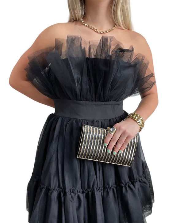 Ruffled Black Dress