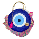 Fringe Evil Eye Hand Painted Bag