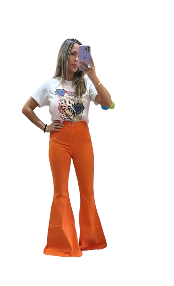 Flare Orange Jeans