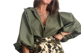 Pre Order-Blouse(Olive and White)