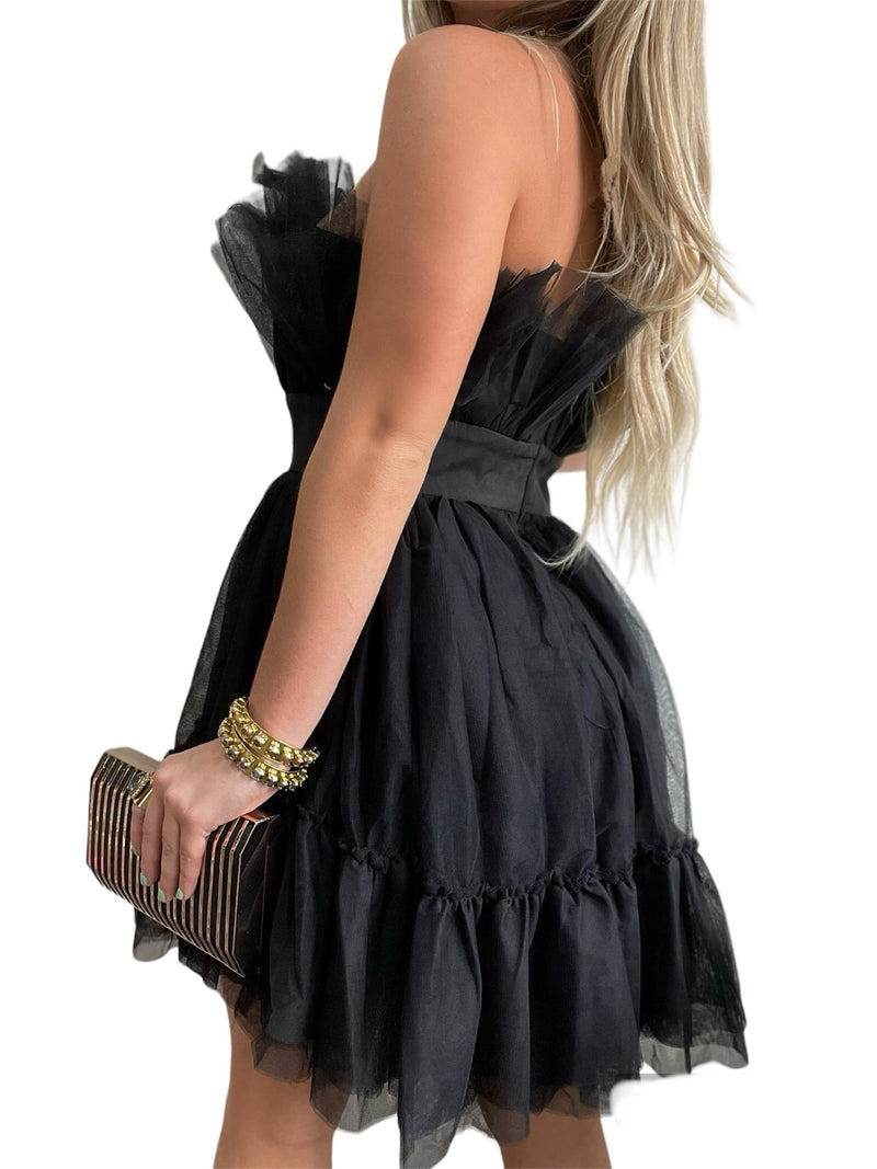 Ruffled Black Dress