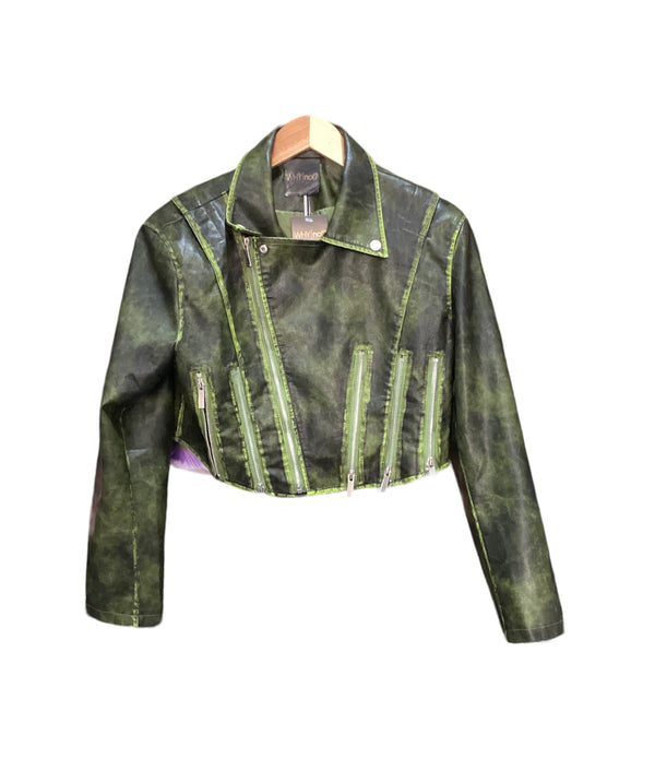 Blackiest green leather jacket