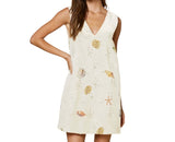 Beach Motif Print Sleeveless Shift Dress