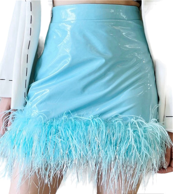 Blue Feather Skirt