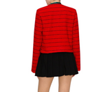 Sele Contrast Collar Stripe Tweed Jacket