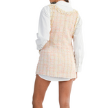 Tweed Mini Dress And Button Down Shirt Set