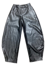 Black Pleather Barrel Pants