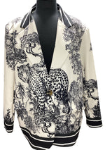 Black Animal Print Blazer