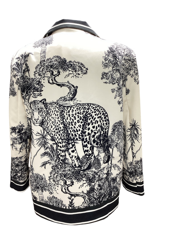 Black Animal Print Blazer