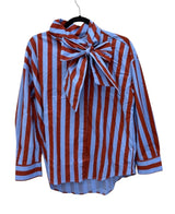 Bow Neck Stripe Top
