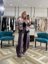 Burgundy Pleather Barrel Pants