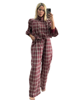 Plaid Bomber Jacket & Pants Set