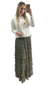 Olive Tulle Skirt